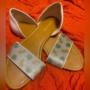 Andiamo Shoes | Andiamo Slip On Pineapple Sandles | Color: White/Yellow Size: 10